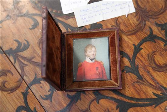 English School c. 1814 possibly Alexander Gallaway Portrait miniature of Major Arthur Rowley Heyland (1781-1815)